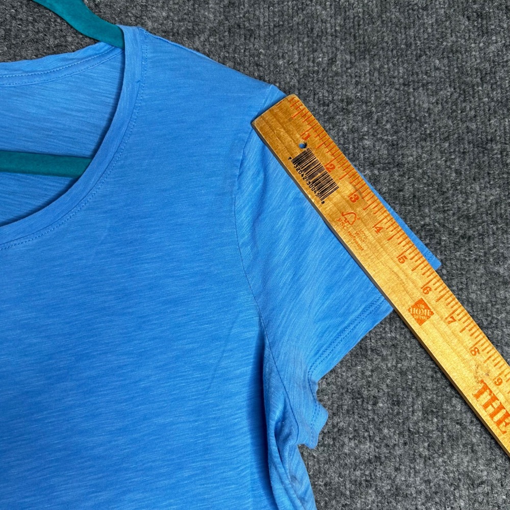 Lilly Pulitzer Blue Pima Cotton Slub Knit Short Sleeve Scoop Neck Tee Shirt L - Picture 6 of 9